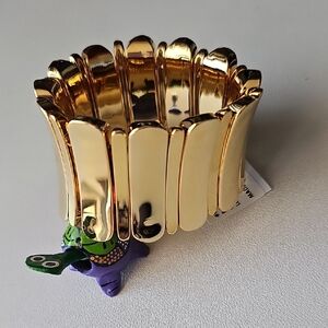 High Polished Chic Gold Stretchy Cuff Bracelet for Women